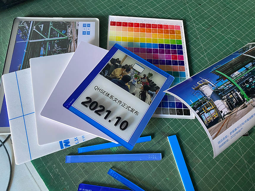 亞克力面pvc底字樣品，亞克力熱壓印工藝樣品